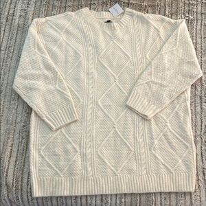 American Eagle Outfitters Cream Crewneck Sweater